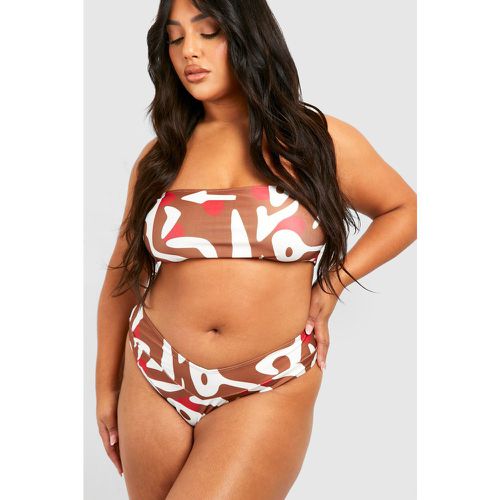 Plus" Animal V Band High Waisted Bikini Bottom - boohoo - Modalova