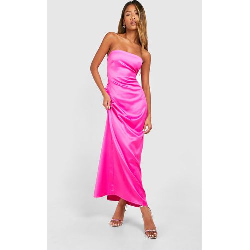 Satin Bandeau Column Maxi Dress - boohoo - Modalova