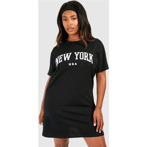 Plus" New York Printed T-Shirt Dress - boohoo - Modalova