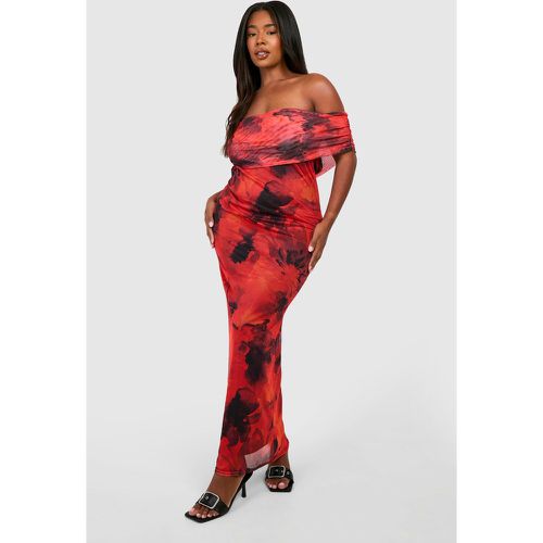 Plus" Bardot Floral Maxi Dress - boohoo - Modalova