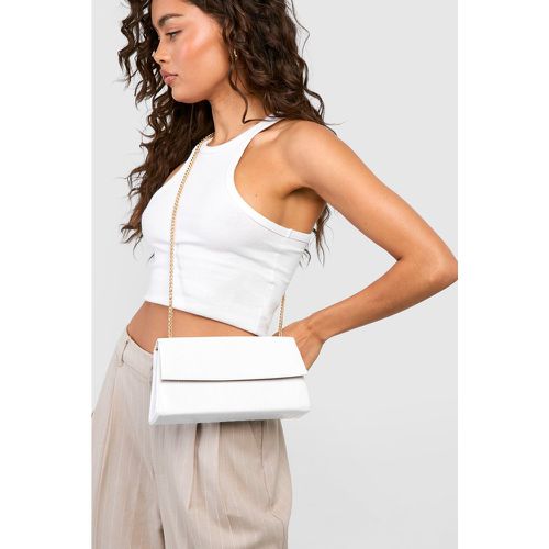 White Croc Structured Crossbody Chain Bag - boohoo - Modalova