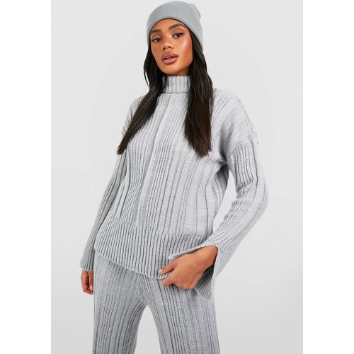 Roll Neck Soft Mixed Rib Knit Jumper - - boohoo - Modalova