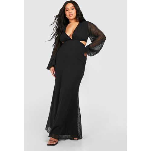 Plus" Dobby Mesh Cut Out Maxi Dress - boohoo - Modalova