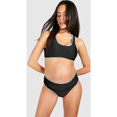 Maternity Contrast High Waisted Bikini Set - boohoo - Modalova