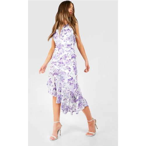 Floral Cowl Back Asymmetric Maxi Dress - boohoo - Modalova