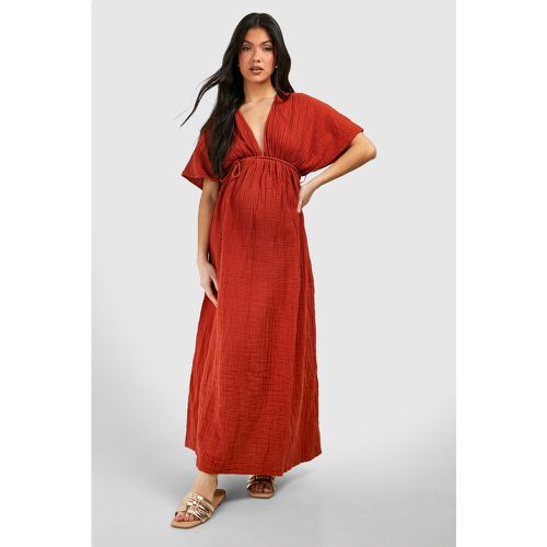 Maternity Cheesecloth Belted Maxi Beach Dress - boohoo - Modalova