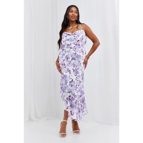 Plus" Floral Cowl Back Asymmetric Maxi Dress - boohoo - Modalova