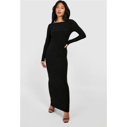 Petite" Boat Neck Slinky Maxi Dress - boohoo - Modalova