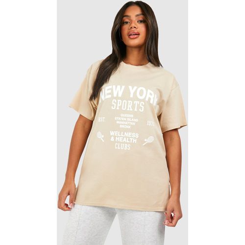 Oversized New York Printed Cotton Tee - boohoo - Modalova