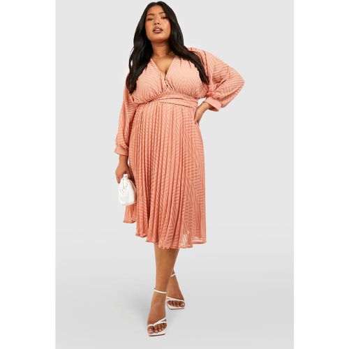 Grande Taille - Robe Patineuse Mi-Longue Texturée - /Coquille D'Œuf - 50, /Coquille D'Œuf - boohoo - Modalova