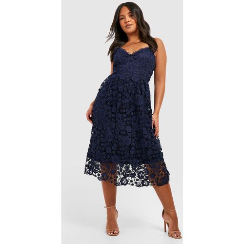 Grande Taille - Robe Patineuse Mi-Longue En Crochet - boohoo - Modalova