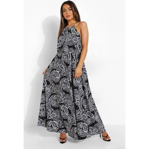 Petite" - Robe Longue Dos Nu À Imprimé Cachemire - boohoo - Modalova