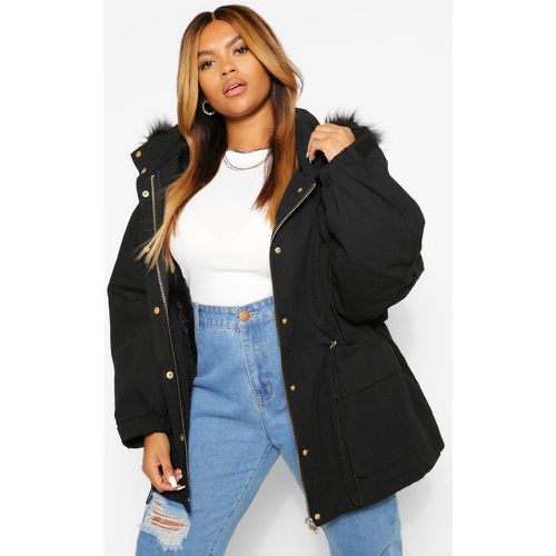 Grande Taille - Parka À Capuche En Fausse Fourrure - boohoo - Modalova