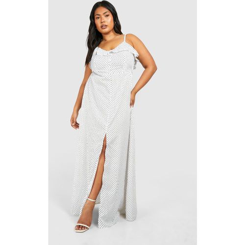 Grande Taille - Robe Longue Volantée À Boutons - boohoo - Modalova