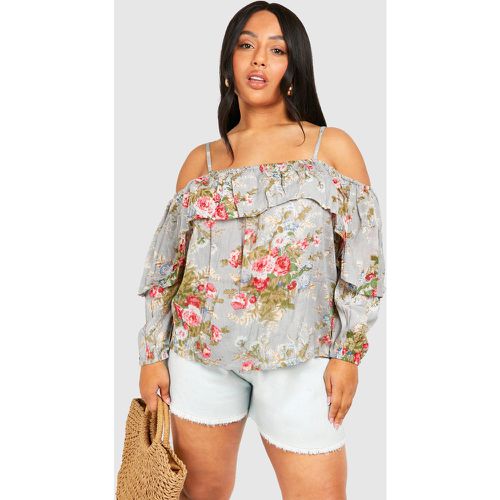 Grande Taille - Top À Épaules Dénudées Et Imprimé Fleuri - boohoo - Modalova