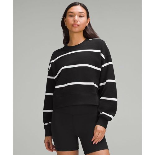 – Sweat à col rond court Perfectly Oversized Stripes – Noir/Blanc – Taille 0 - lululemon - Modalova