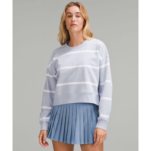 – Sweat à col rond court Perfectly Oversized Stripes – Blue/Blanc/É – Taille 0 - lululemon - Modalova