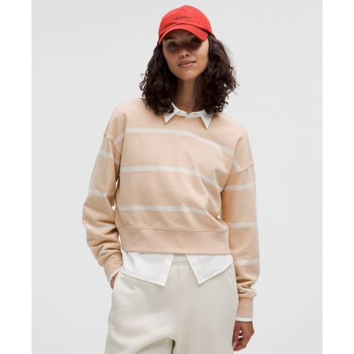 – Sweat à col rond court Perfectly Oversized Stripes – Blanc – Taille 0 - lululemon - Modalova