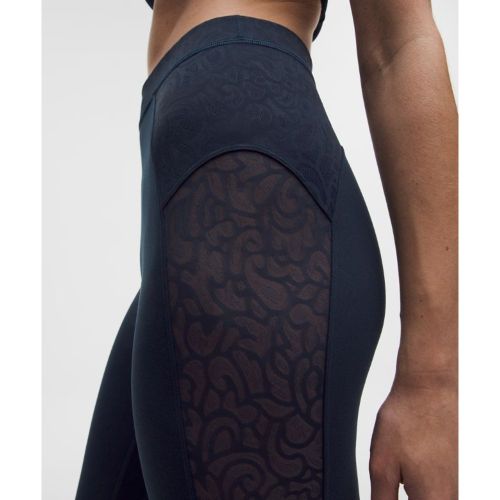 “ Paisley Sheer Lace Jacquard Panelled High-Rise Tight 25"s â€“ Bleu â€“ Taille 10 - lululemon - Modalova