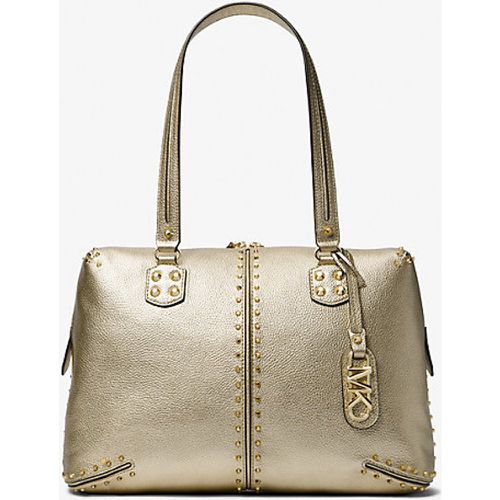 MK Astor Large Studded Metallic Leather Tote Bag - DORÉ PÂLE(OR) - Michael Kors - MICHAEL Michael Kors - Modalova