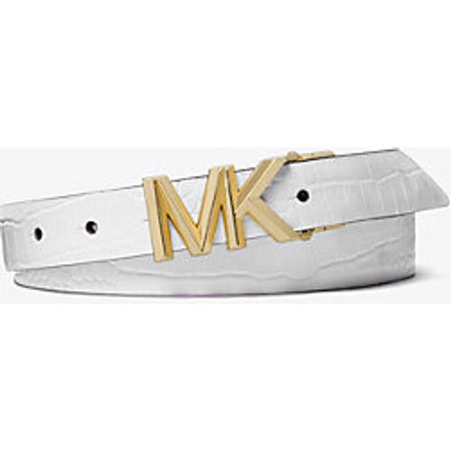 MK Ceinture réversible en cuir effet crocodile en relief et à logo Signature - - Michael Kors - MICHAEL Michael Kors - Modalova