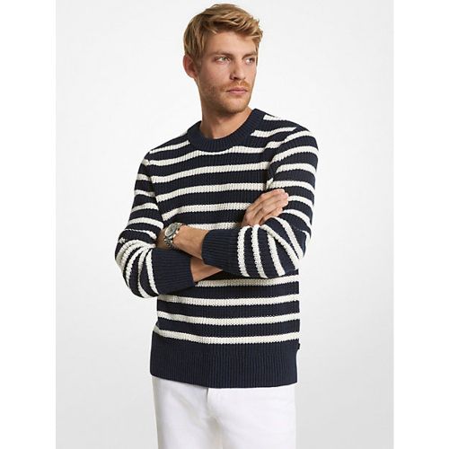 MK Pull rayé en mélange de lin et de coton - - Michael Kors - Michael Kors Mens - Modalova