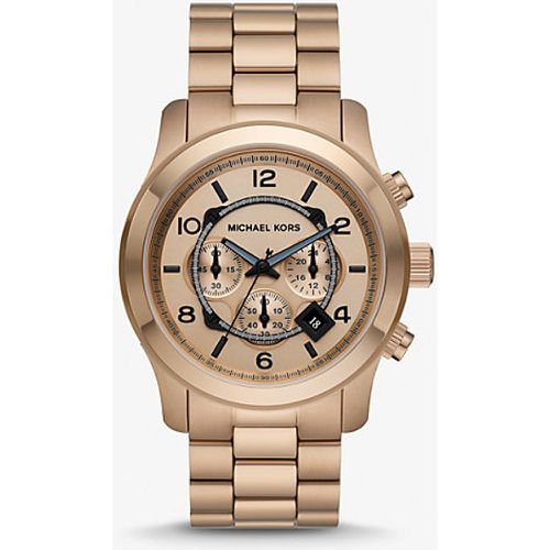 MK Montre Runway ton or beige surdimensionnée - Michael Kors - Modalova