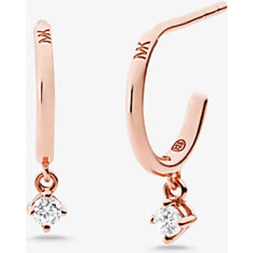 MK Boucles doreilles huggies avec pierres en plaqué or rose 14 carats - Michael Kors - Modalova