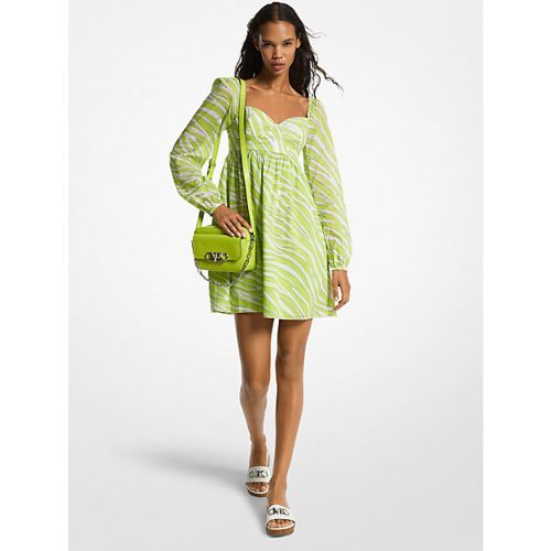 MK Robe en linon de coton à imprimé zébré - - Michael Kors - MICHAEL Michael Kors - Modalova