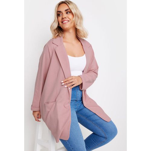 Curve Pink Textured Blazer, Grande Taille & Courbes - Yours - Modalova