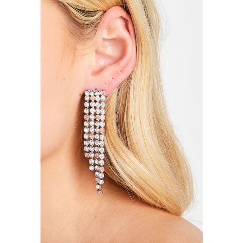 Silver Diamante Drop Earring - Yours - Modalova