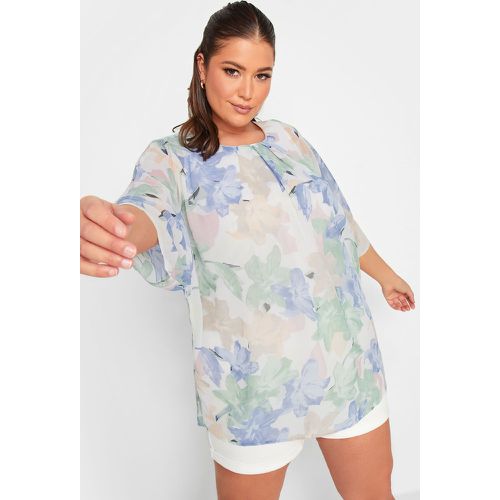Blouse Floral Pastel Manches Longues, Grande Taille & Courbes - Yours - Modalova