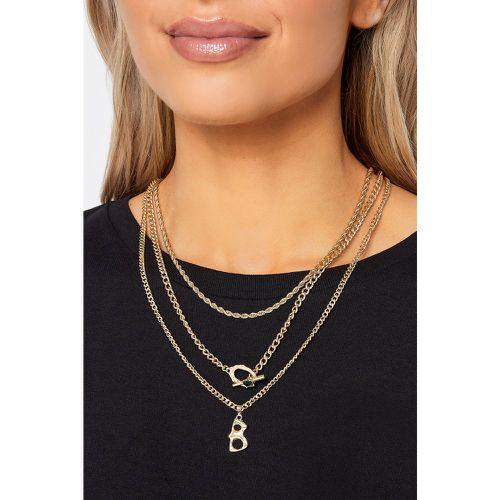 Gold Triple Layer Chain Necklace - Yours - Modalova