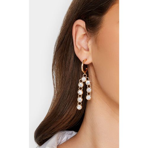 Gold Diamante Linked Drop Earrings - Yours - Modalova