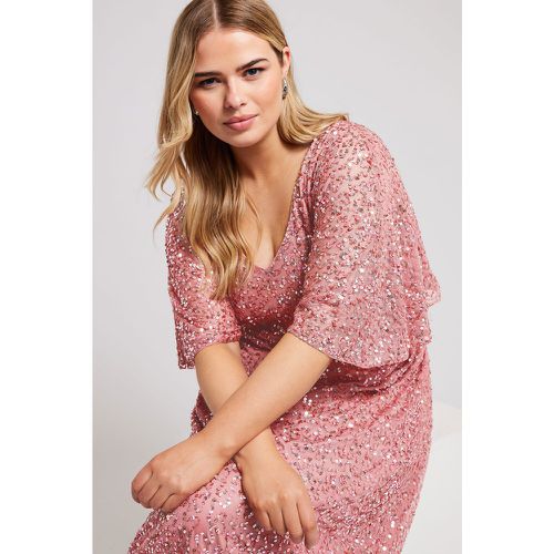Luxe Robe Maxi À Sequins Manches Amples , Grande Taille & Courbes - Luxe: Ultimate Embellishment - Modalova