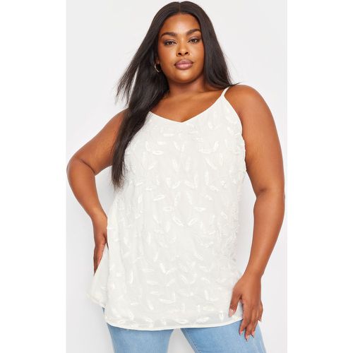 Curve White Floral Embellished Vest Top, Grande Taille & Courbes - Yours - Modalova