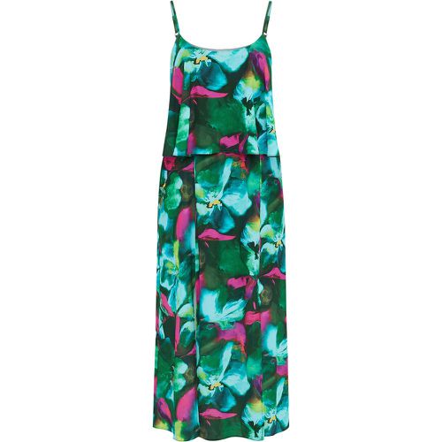 Curve Green Floral Print Overlay Maxi Dress, Grande Taille & Courbes - Yours London - Modalova