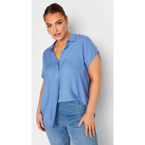 Curve Blue Short Sleeve Shirt, Grande Taille & Courbes - Yours - Modalova