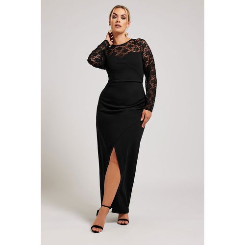 Curve Black Lace Detail Maxi Dress, Grande Taille & Courbes - Yours London - Modalova