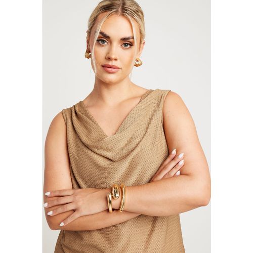 Curve Gold Textured Cowl Neck Top, Grande Taille & Courbes - Limited Collection - Modalova