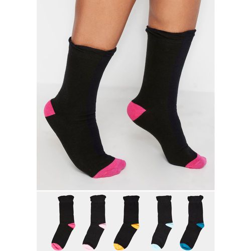 Pack Black Contrasting Heel Socks - Yours - Modalova