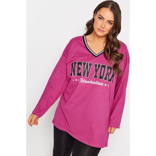Tshirt 'New York' Oversize Manches Longues , Grande Taille & Courbes - Yours - Modalova