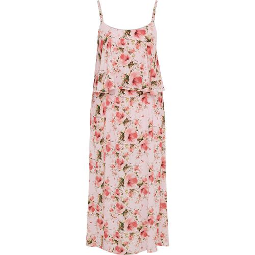 Curve Pink Floral Print Overlay Maxi Dress, Grande Taille & Courbes - Yours London - Modalova