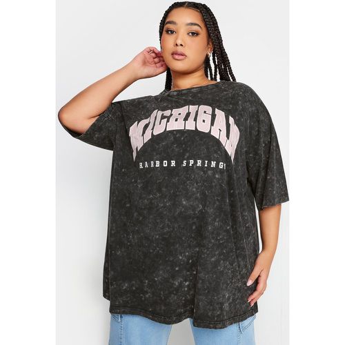 Tshirt Délavé 'Michigan' Oversize , Grande Taille & Courbes - Yours - Modalova