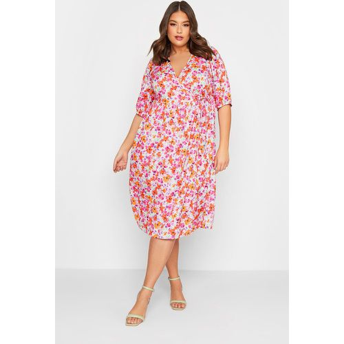 Robe Midaxi Rose Floral Orange Cachecoeur , Grande Taille & Courbes - Limited Collection - Modalova