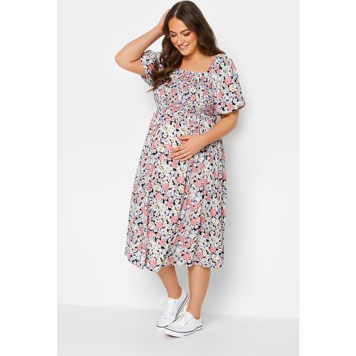 Maternity Robe & Blanche Floral Manches Bouffantes , Grande Taille & Courbes - Bump It Up - Modalova