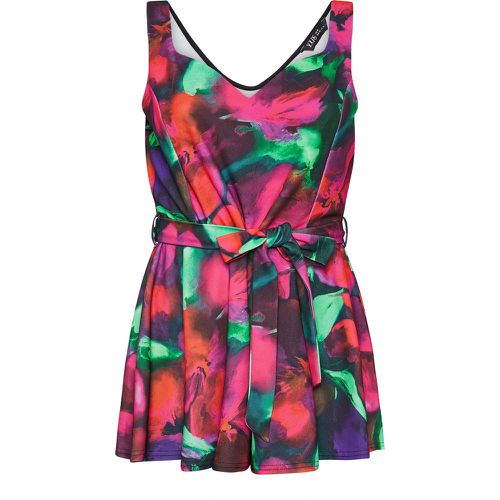 Curve Pink Abstract Floral Print Sleeveless Peplum Top, Grande Taille & Courbes - Yours London - Modalova