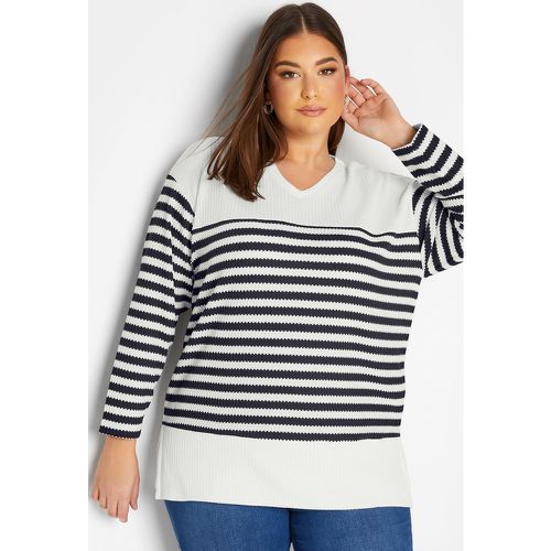 Pull À Rayures En Jersey Manches Longues , Grande Taille & Courbes - Yours - Modalova