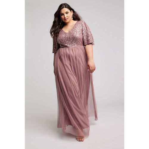 Luxe Curve Pink Embellished Maxi Dress, Grande Taille & Courbes - Yours - Modalova