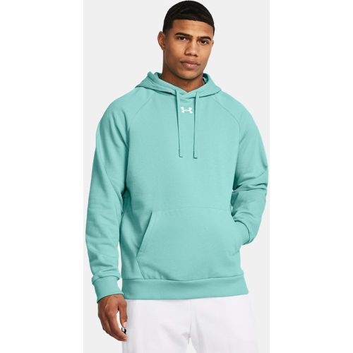 Sweat à capuche Rival Fleece Radial Turquoise / Blanc S - Under Armour - Modalova